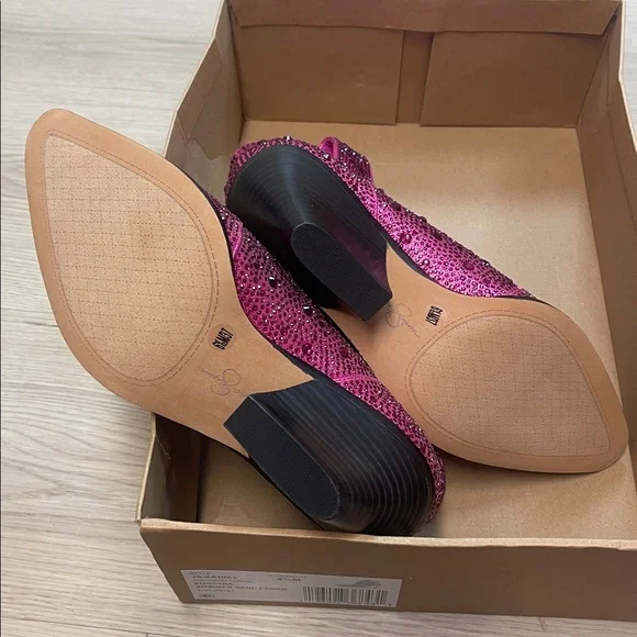 New Jessica Simpson Pink Rhinestone Zadie Ankle Western Cowboy Bootie - Picture 11 of 11